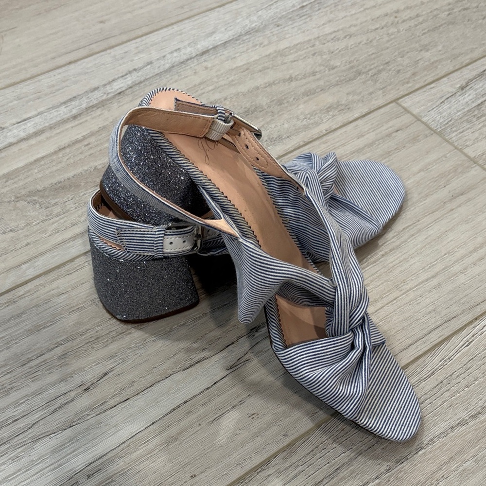 J. Crew Glittery Block Heel Sandals